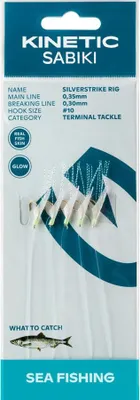 Immagine prodotto di Kinetic Sabiki SilverStrike #10 Fishskin/Flash – Terminale per aringhe – Sistema per aringhe