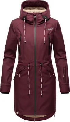 Obrázok produktu pre Marikoo Racquellee Nepremokavá dámska softshellová prechodná bunda s kapucňou mackintosh Wine veľkosť 34 - XS
