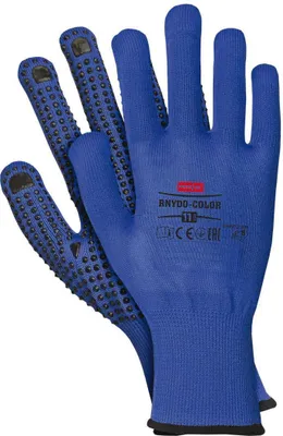 Produktbild von Arbeitshandschuhe mit PVC Noppen blau 11
