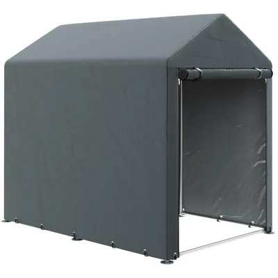 Produktbild von Gartenhaus – Aufbewahrungszelt – Fahrradschuppen – Kleingarten – Motorradschuppen – Gartenhäuschen – Wetterfest – Maße: 120 x 180 x 165 cm – Grau