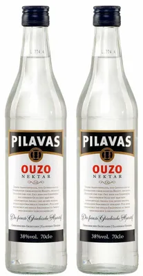 Produktbild von Ouzo Pilavas Nektar 2x 0,7l 38% Vol. | +20ml Jassas Olivenöl