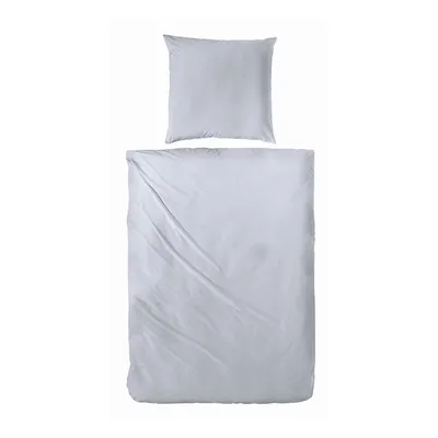 Immagine prodotto di Biancheria da letto Primera Mako-Satin, effetto tinta unita, 100% cotone, copripiumino con cerniera, federa, set completo, 155x220 cm, argento