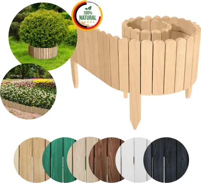 Obrázok produktu pre Floranica Rollborder Flexibilní dřevěný plot 200 x 30 cm Příroda borovicové dřevo Obruba záhonu Obruba trávníku impregnovaná Dřevěný zahradní plot
