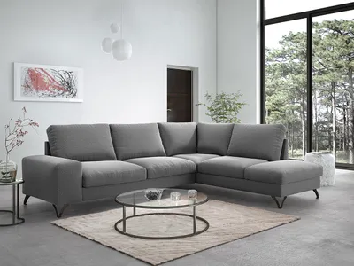 Obrázek produktu pro Rozkládací sedačka s úložným prostorem LANSING 2 - šedá, pravý roh