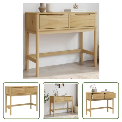 Obrázek produktu pro The Living Store Konzolový stolek FLORO Wax brown 89,5x36,5x73cm masivní borovicové dřevo