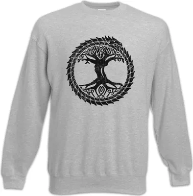Produktbild von Urban Backwoods Ouroboros Yggdrasil, Sweatshirt, Farbe: Hellgrau, Größe: 2XL