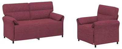 Produktbild von vidaXL Sofa Set 2 stk. Weinrot Stoff