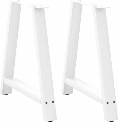 Image de Pieds de table à manger en forme de A 2 pièces Blanc 80 x (72-73) cm Acier