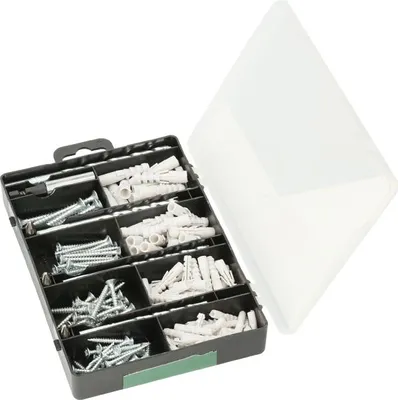 Produktbild von Befestigungs-Set 173-teilig, Bohrer, Dübel, Schrauben, Bits in Sortierbox