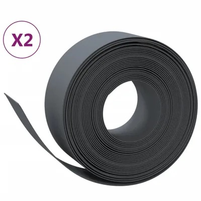 Produktbild von vidaXL Rasenkanten 2 Stk. Grau 10 m 20 cm Polyethylen