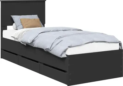 Obrázok produktu pre vidaXL Rám postele so zásuvkami čierny 75 x 190 cm