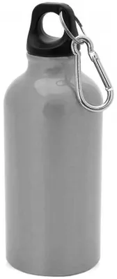 Produktbild von Aluminium Wasser-/Getrankeflasche - Schraubverschluss - silber - 400 ml - Bidon