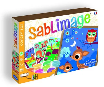 Produktbild von Sentosphere 3908801 Sablimage Sandbilder-Bastelset für Kinder, Motiv: Waldtiere, Kreativset, DIY, bunt