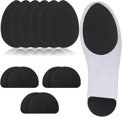 Produktbild von Antislip-Schuhe, 12 Stück, selbstklebende Sohlen, schallreduzierend, für Außenbereich, schuhfester, schwarz
