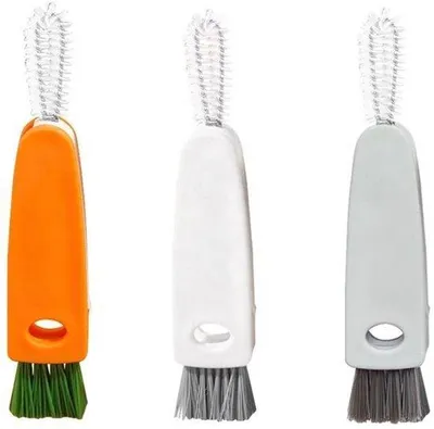 Image de Lot de 3 brosses de nettoyage 3-en-1 pour biberons et couvercles