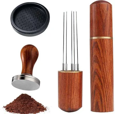 Immagine prodotto di Set pressino per caffè, 51 mm, set da barista in acciaio inossidabile 304, pressino e stecchino per espresso, ideale per bar e appassionati di caffè
