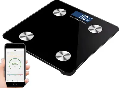 Obrázok produktu pre Osobná váha s meraním telesného tuku BMI Bluetooth do 180 kg sklo kg, lb wagPRO-B5