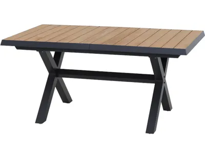 Produktbild von Siena Garden Sincro Dining Tisch, ausziehbar 160/200 x 100 cm - Aluminium (matt anthrazit)Teak