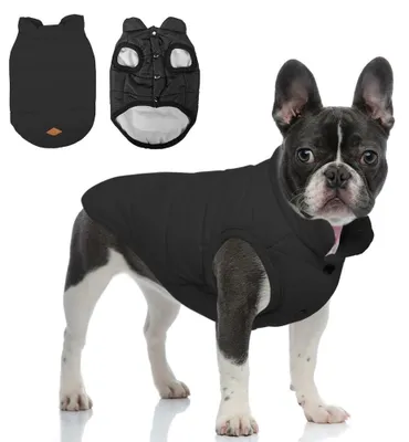 Imagen del producto de Abrigo de invierno cálido para perros, en elegante color negro