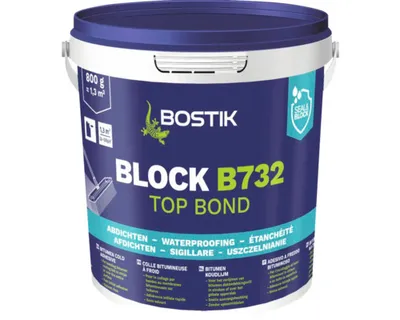 Produktbild von Bostik Block B732 Top Bond Bitumenkaltkleber 800g Dose Bitumenklebemasse