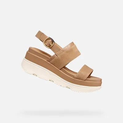 Produktbild von Geox Hellbraune Damensandalen Gardenia 38,5