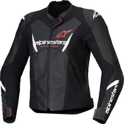 Produktbild von Alpinestars Stella Faster V3 Damen Motorrad Lederjacke, schwarz/weiß/fluo-koralle, 42