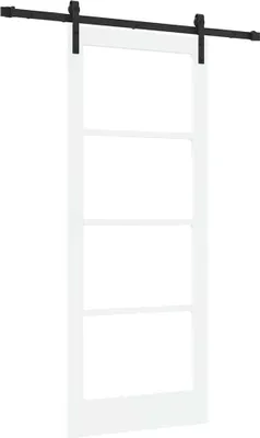 Produktbild von vidaXL Schiebetür ORKDAL Weiß 83 x 202 cm Massivholz Kiefer und Glas