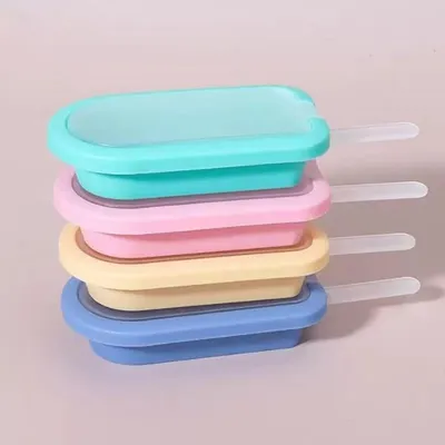 Imagen del producto de Juego de moldes de silicona para hacer cubitos de hielo, con 4 mini moldes de 75 ml, apilables, sin BPA, para la cocina