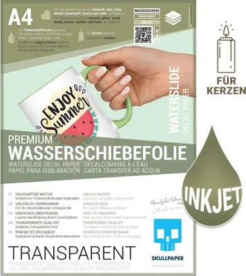 Produktbild von Skullpaper Skullpaper Transferfolie Inkjet A4 8 Blatt transparent