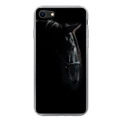 Produktbild von MuchoWow® Handyhülle Schutzhülle Hülle für iPhone SE 2022 Pferd - Leicht - Schwarz Silikon Softcase Handy Hülle - Schutzhülle