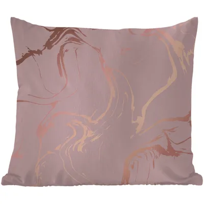 Produktbild von MuchoWow® Outdoor Kissen - Marmor - Roségold - Linie - 50x50 cm - Wetterfest - Lounge Kissen - Komfortabel - Kissen mit Bild
