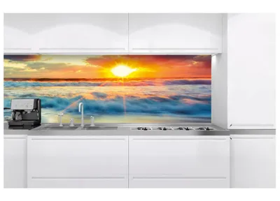 Produktbild von Küchenrückwand Folie selbstklebend SONNENUNTERGANG 180 x 60 cm - Klebefolie - Dekofolie - Spritzschutz für Küche -