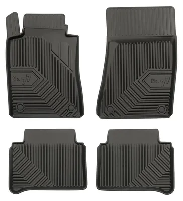 Image de Tapis de sol en caoutchouc pour Mercedes-Benz Klasa E W211 2002-2009 (berline) – 4 pièces, noirs, sur mesure