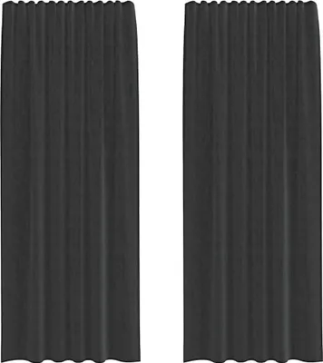Produktbild von vidaXL Voile Vorhänge mit Stangentaschen 2 Stk. Schwarz