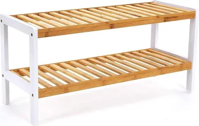 Image de Rootz étagère à chaussures - pour 8 paires de chaussures - armoire à chaussures en bambou - étagère de salle de bain multifonctionnelle