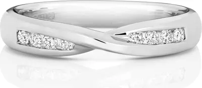 Produktbild von 18 Karat (750) Weißgold Damen - Diamant Trauring/Ehering/Hochzeitsring Brillant-Schliff 0.16 Karat G - SI1, 54 (17.2); TRS3684818KWRSN
