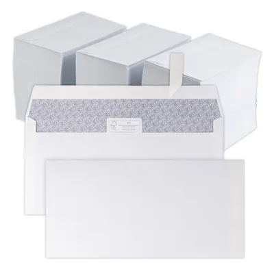 Image de 250 pièces Enveloppes - C5/6 DIN Lang Enveloppes sans fenêtre - 110x220 mm - blanc - Enveloppe - fermeture adhésive Haftfix - Pochettes d'expédition