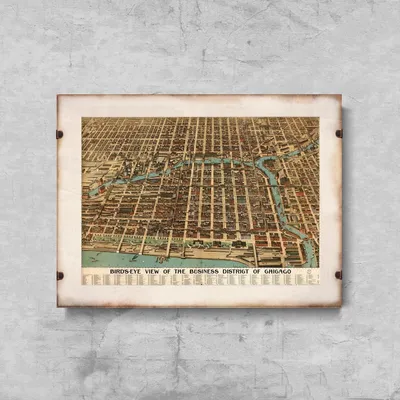 Produktbild von Poster - Canvas - Leinwand - 42 cm x 29,7 cm - Karte des Geschäftsviertels von Chicago
