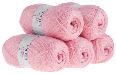 500g Strickgarn CILKA by VLNIKA Klassikgarn Strickwolle mit Schimmereffekt, zartrosa