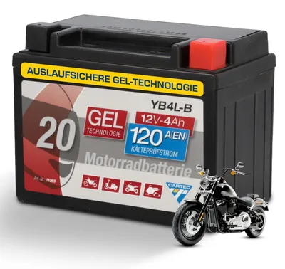 Immagine prodotto di Cartec GEL Batterie YB4L-B 4Ah 56A