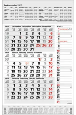 Zdjęcie produktu dla Trzymiesięczny planner Combi, szary, 2027