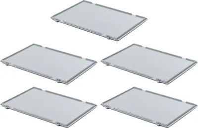 Produktbild von SparSet 5x Scharnierdeckel für Eurobehälter | HxBxT 2,7x40x60cm