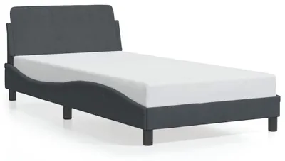 Obrázok produktu pre vidaXL Rám postele "Dover", tmavosivá, 100x190 cm, zamat
