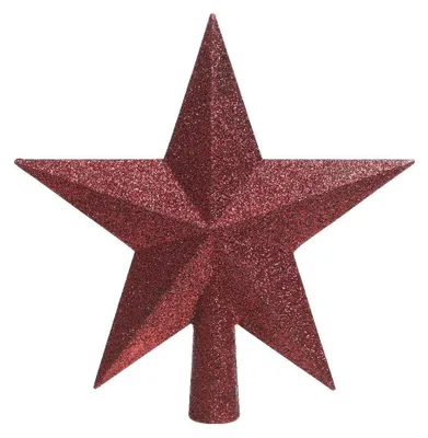 Imagen del producto de Adorno para la punta del árbol de Navidad, estrella de plástico con purpurina
