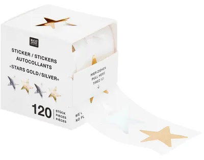 Produktbild von Sticker Sterne, gold/silberMIX