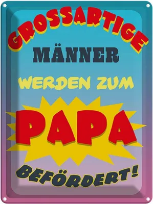 Produktbild von vianmo Blechschild 40x30 cm grossartige Männer werden Papa Spruch Zitat