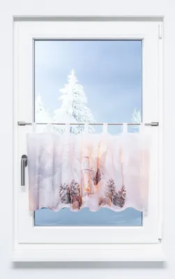 Produktbild von Scheibengardine von LYSEL® - Laternenglanz  (Bx H) 120cm * 45cm weiß/mehrfarbig