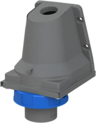 Imagen del producto de Conector de enchufe de pared Amphenol, 16 amperios, CEE, 3 polos (2P+PE), con borne macho, codificación 6h, color azul, 200/250V, frecuencia 50 y 60Hz - 1 unidad