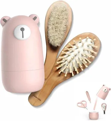 Produktbild von Baby-Nagelpflege-Set, Maniküre- und Pediküre-Set für Babys mit schöner Abdeckung, sicher für Neugeborene und Kinder, hellrosa, ideal als