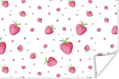 Produktbild von MuchoWow® Poster Erdbeere - Obst - Weiß 60x40 cm - Schlafzimmerdekoration